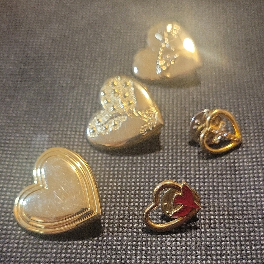 Gold and Red Heart Jewelry Set